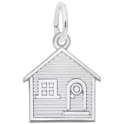 House Charm in 14k White Gold