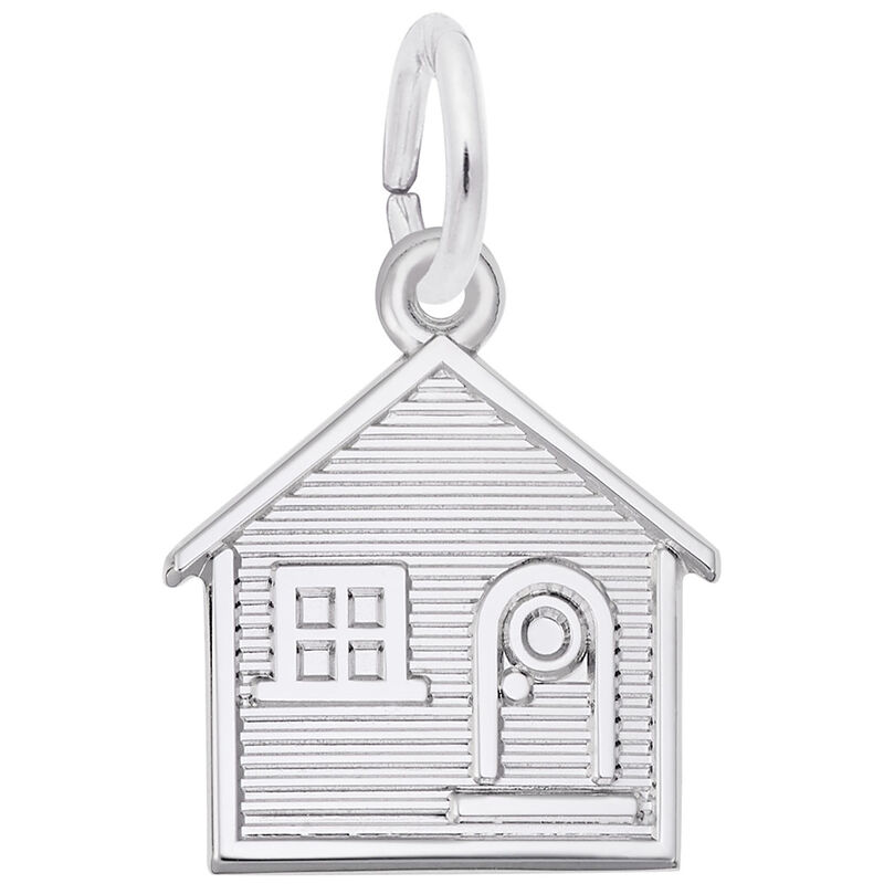 House Charm in 14K White Gold image number null