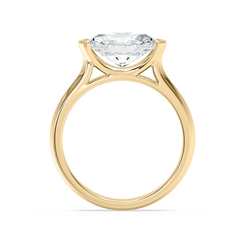 Oval Lab Grown Diamond 2ctw. East West Solitaire Engagement Ring in 14k Yellow Gold image number null