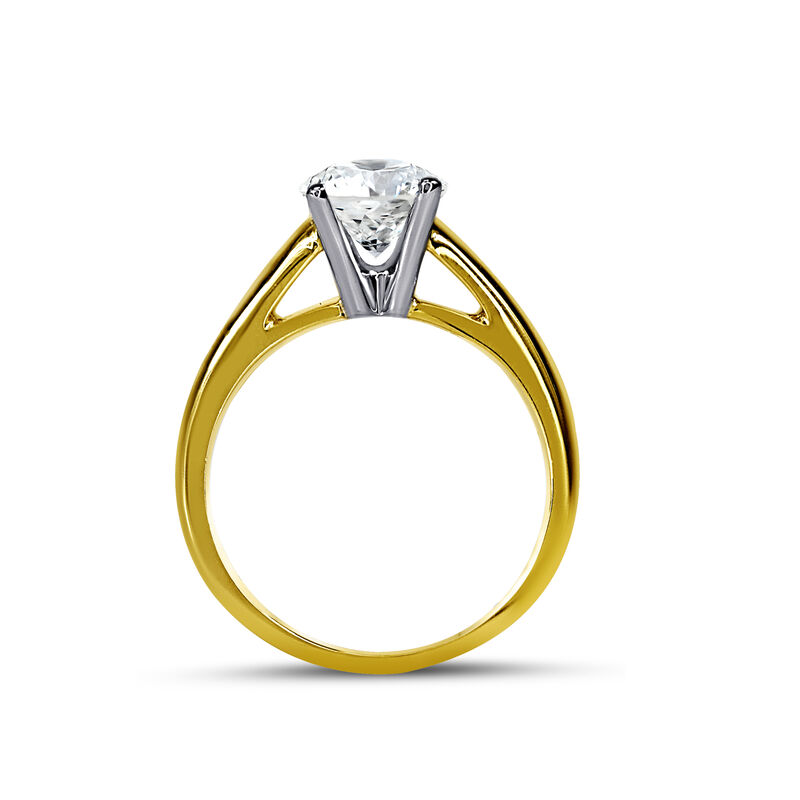 Blossom Cut Round Lab Grown 1 1/2ct. Diamond DEF VS Certified Solitaire Engagement Ring in 14k Yellow Gold image number null