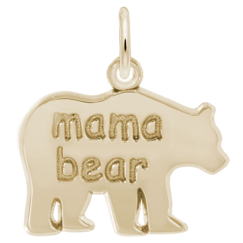 Mama Bear Sterling Silver & Yellow Gold Plated Charm image number null