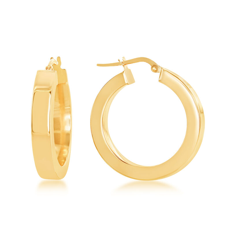 Square Hollow Hoop Earrings in Sterling Silver/Gold Plated image number null