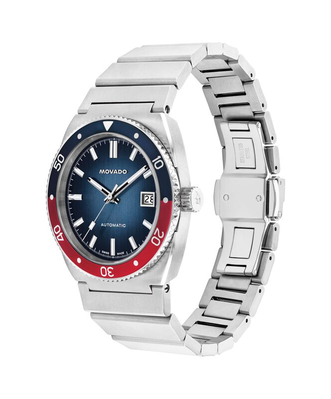 Movado Heritage Ondoplan Automatic Watch Blue Gradient Dial 3650242 image number null