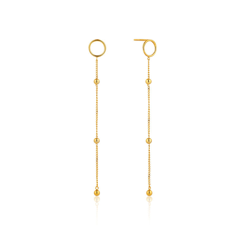 Modern Beaded Drop Earrings in Sterling Silver/Gold Plated image number null