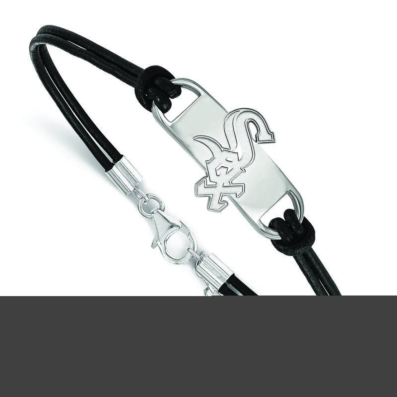 Chicago White Sox Small Center Leather Bracelet image number null