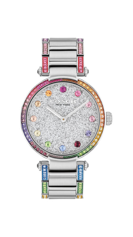 COACH Ladies' Cary Stainless Steel Pave Dial With Rainbow Crystal Markers 34mm Watch 14504270 image number null