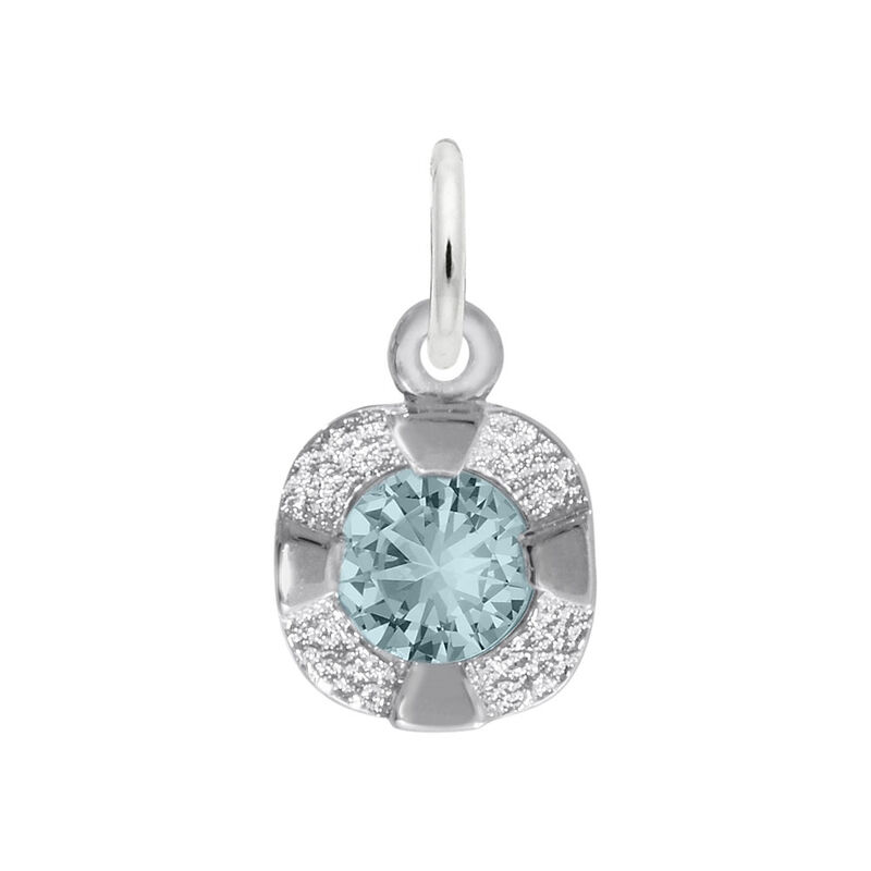 March Birthstone Petite Charm in 14k White Gold image number null