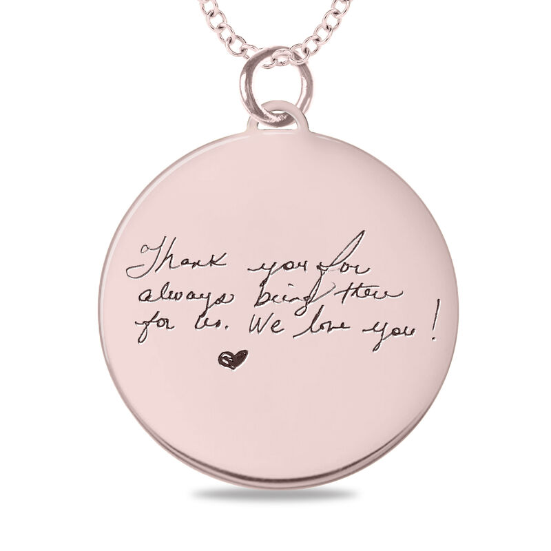 Handwriting Disc Pendant in 10k Rose Gold image number null
