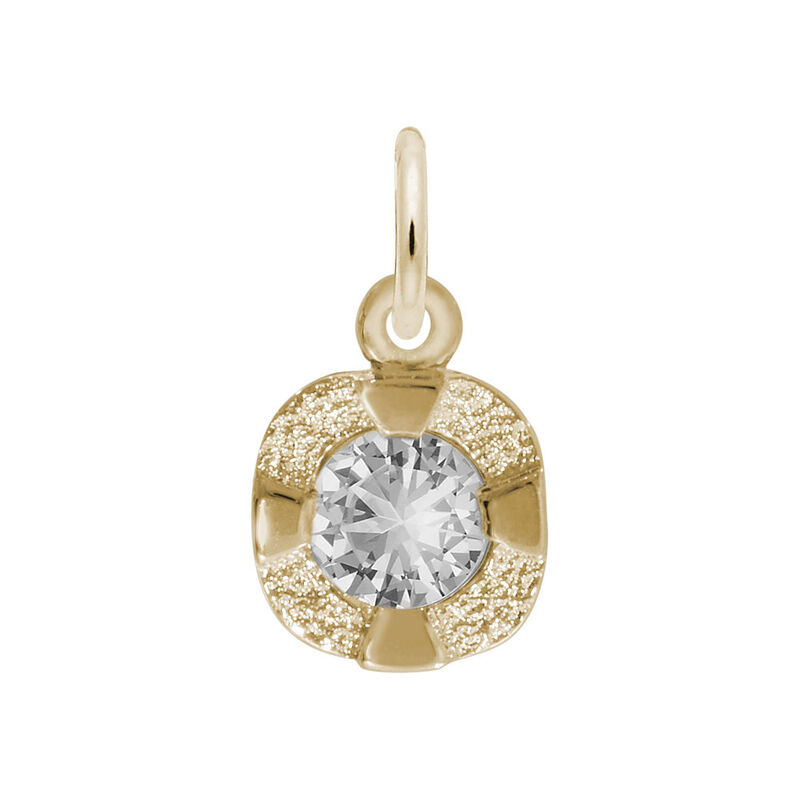 March Birthstone Petite Charm in 14k Yellow Gold image number null