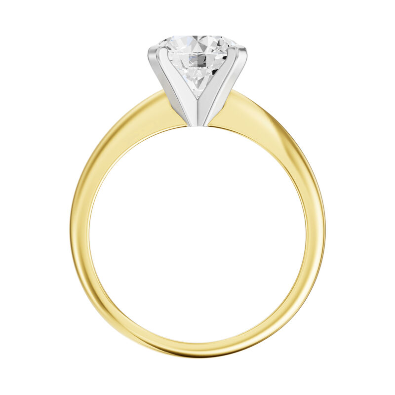 Round Lab Grown Diamond 5ct Solitaire Engagement Ring in 14k Yellow Gold image number null