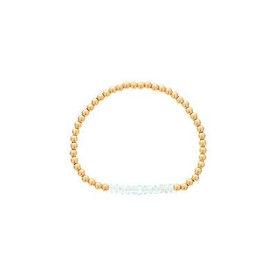 Blue Topaz Birthstone Beaded Bracelet Gold Filled