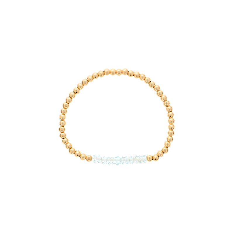 Blue Topaz Birthstone Beaded Bracelet Gold Filled image number null