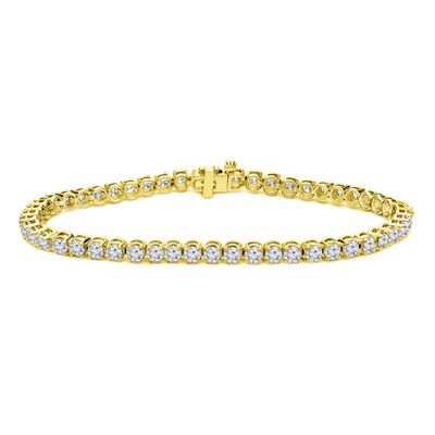 2.50ctw. 4-Prong Round Link Diamond Tennis Bracelet in 14K Yellow Gold (JK, I2-I3)