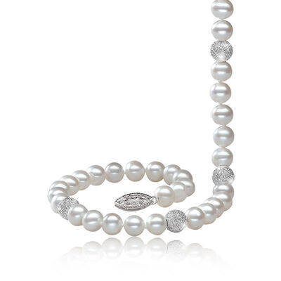 Freshwater Pearl & Sparkle Bead Strand 18"