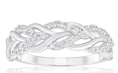 Brilliant-Cut 0.25ctw. Diamond Crossover Fashion Ring in 10k White Gold