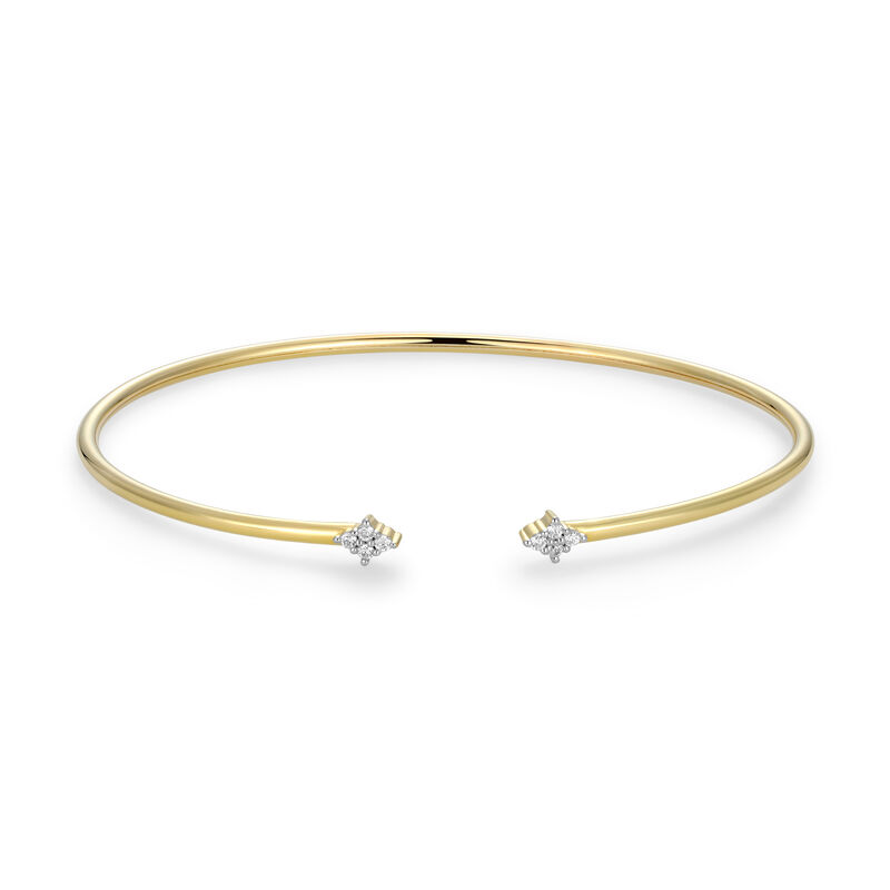 Lab Grown Diamond Cuff Bracelet in Gold Plated Sterling Silver image number null