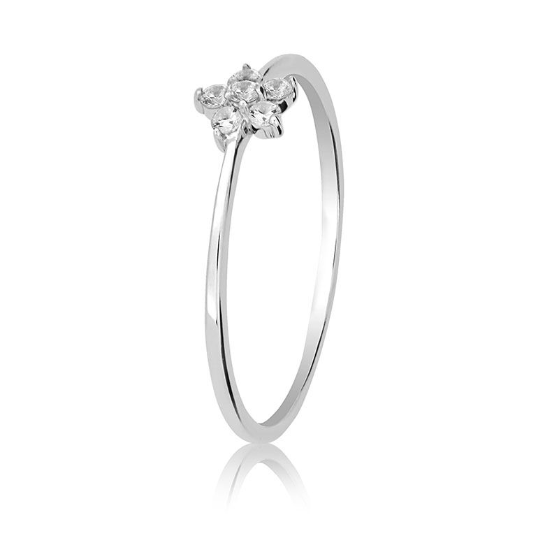 Diamond Flower Ring in 14k White Gold image number null