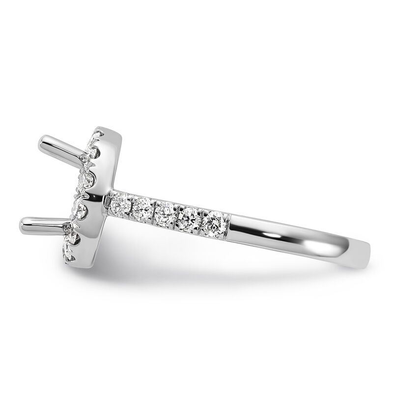 Brilliant-Cut 1ctw. Diamond Halo Semi-Mount in 14k White Gold Extended Size image number null