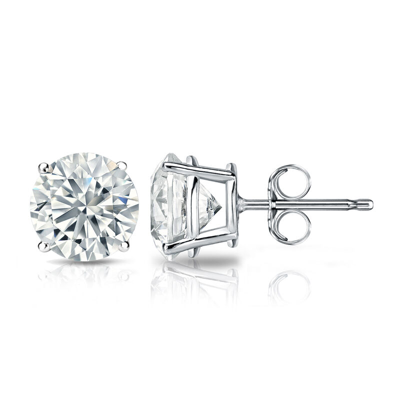 Brilliant-Cut Lab Grown 3ctw. GH VS SI Diamond Stud Earrings in 14k White Gold image number null