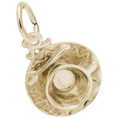 Cup and Saucer Charm in 14K Yellow Gold