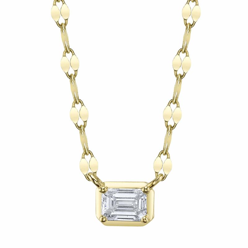 Shy Creation Emerald-Cut .20ct. Diamond Fashion Necklace in 14k Yellow Gold image number null
