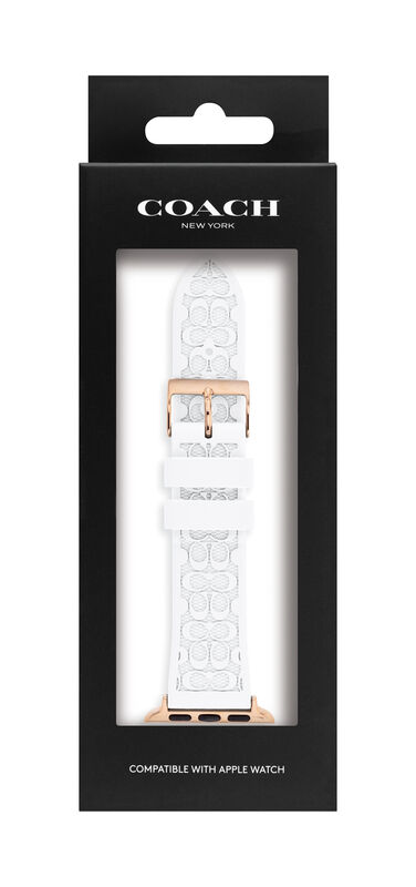 Coach Ladies' White Rubber Apple Watch Strap 14700041 image number null