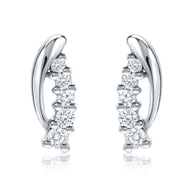 Diamond 1/4ctw. Cascade Diamond Drop Earrings in 14k White Gold