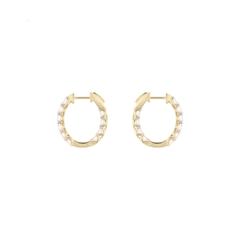 Cecilia, 14kt. YG Lab Grown Diamond In/Out Hoops image number null