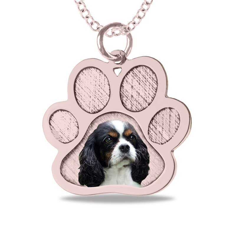Pet Paw Photo Pendant in 10k Rose Gold image number null