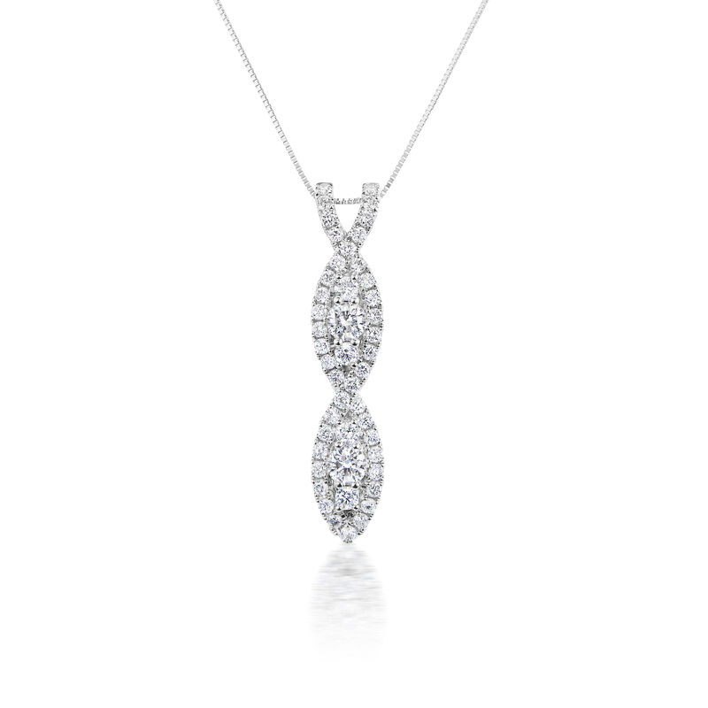 Lab Grown 1ct.Diamond Marquise Fashion Pendant in 14k White Gold image number null