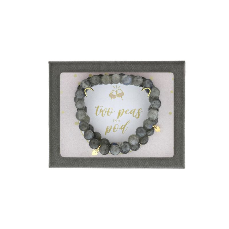 "Two Peas in a Pod" Labradorite Bracelet in Sterling Silver & Gold Plate image number null