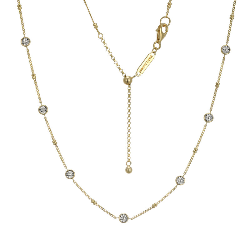Lab Grown Diamond Station Necklace in Gold Plated Sterling Silver image number null