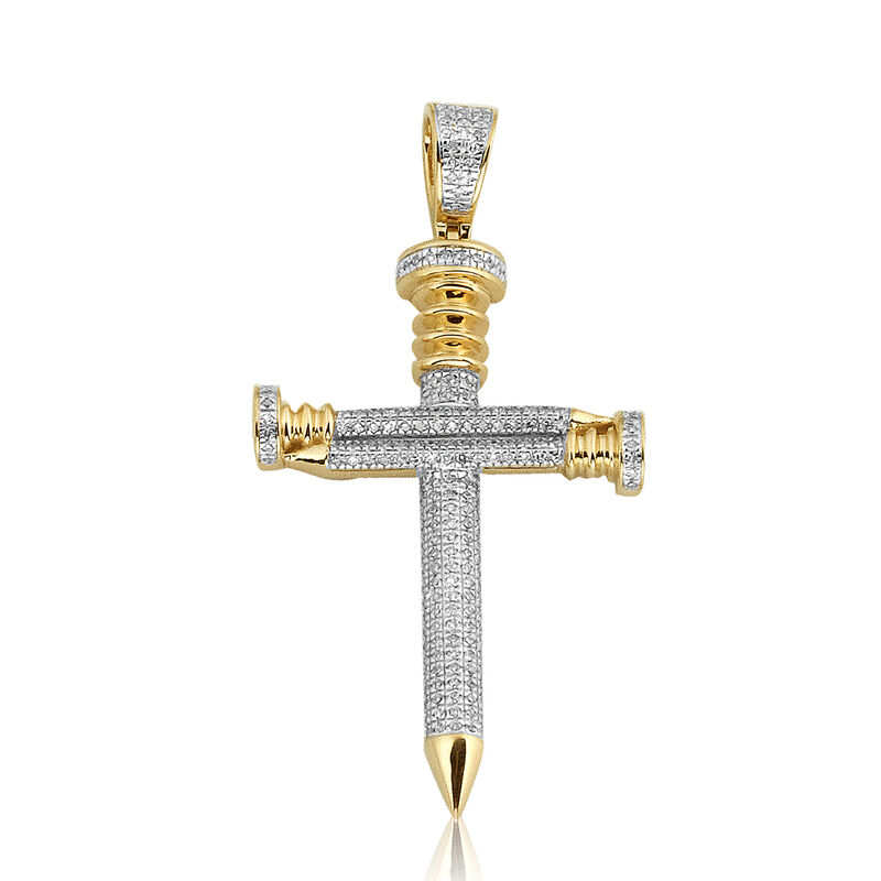 Diamond Nail Cross 1/2ctw. In 10k Yellow Gold image number null
