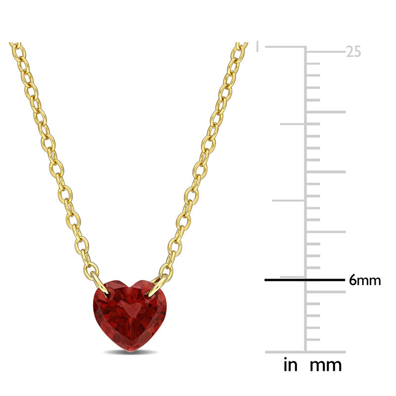 Garnet Heart Necklace in Gold Plated image number null