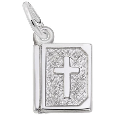 Bible Charm in 14k White Gold