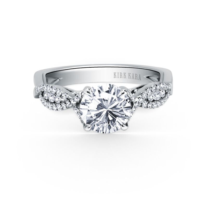 Diamond Twist Engagement Setting in 18k White Gold K199R image number null