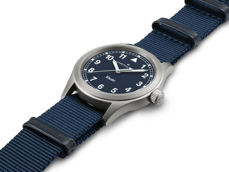 Hamilton Men's Khaki Field Quartz Blue Dial Blue NATO Strap Watch 38mm Watch H69401940 image number null