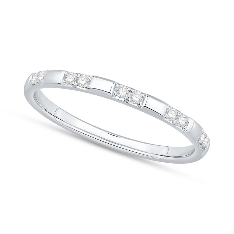 Brilliant-Cut 1/10ctw. Diamond Two Stone Distance Band in 10k White Gold image number null