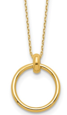 Polished Circle Pendant in 14k Yellow Gold