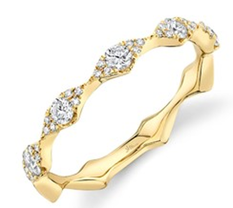 Diamond 3/8ctw. Stackable & 14k Yellow Gold Anniversary Ring image number null