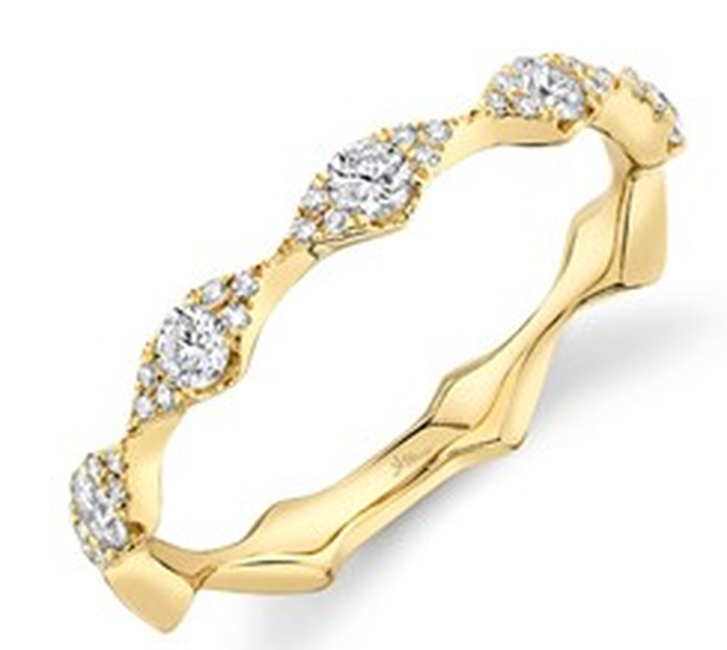 Shy Creation 3/8ctw. Diamond Stackable Band in 14k Yellow Gold image number null