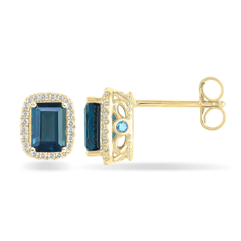 JK Crown Marquise-Cut Amethyst & Diamond Drop Earrings in 10k White Gold image number null