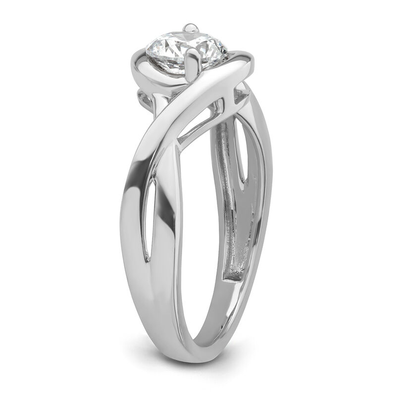 Brilliant-Cut 1ct. FGH VS SI Lab Grown Diamond Twisted Bypass Solitaire Engagement Ring in 14k White Gold image number null