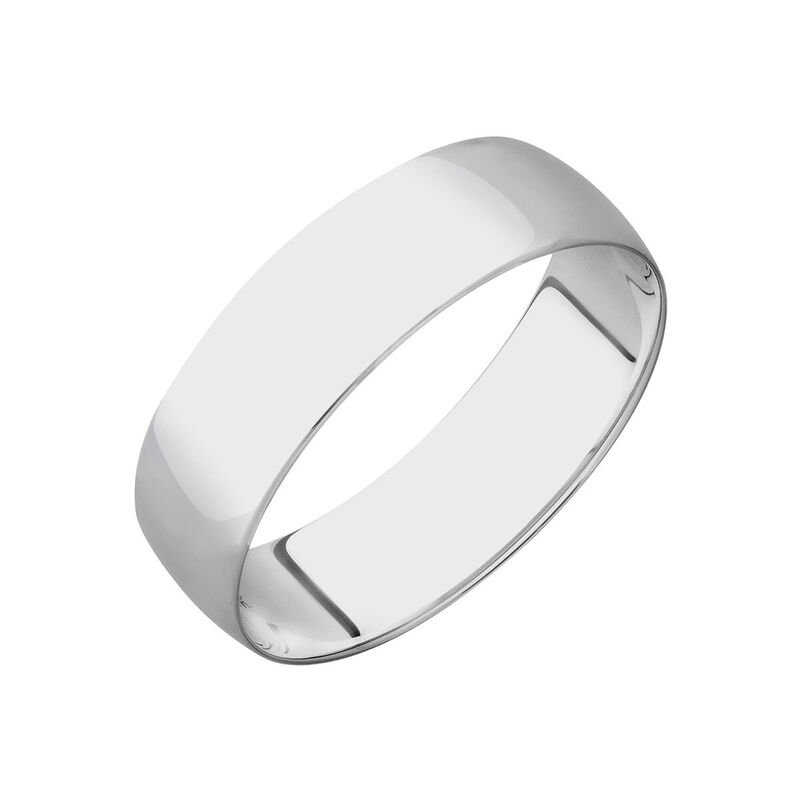 Polished & 10k White Gold Wedding Ring (4mm) image number null