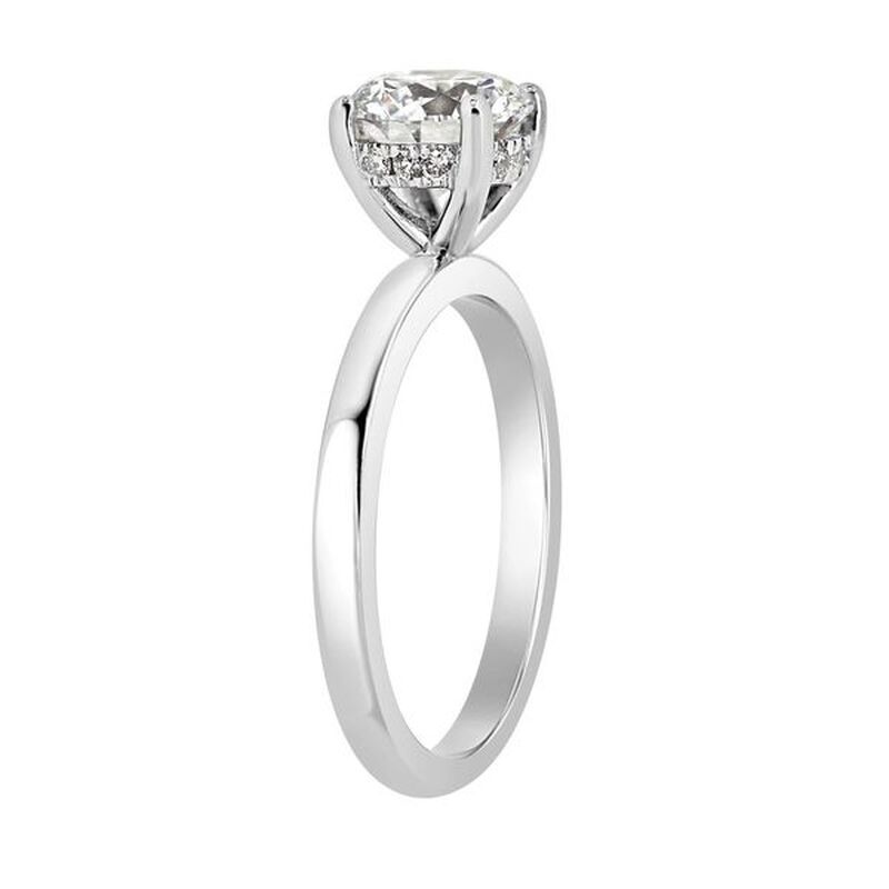 Brilliant-Cut Lab Grown 3ctw. EF VS Diamond Hidden Halo Solitaire Engagement Ring in 14k Yellow Gold image number null