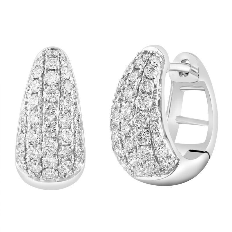 EFFY .94ctw. Diamond Hoop Earrings in 14k White Gold image number null