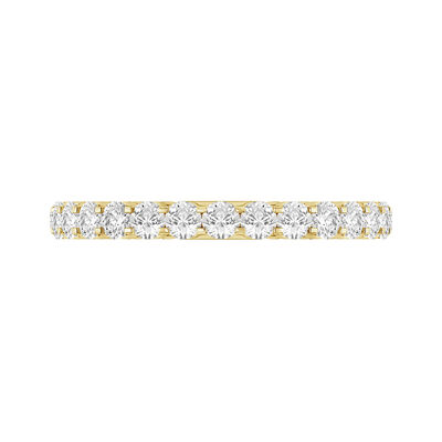 Lab Grown Diamond 1ctw. Eternity & 14k Yellow Gold Anniversary Ring
