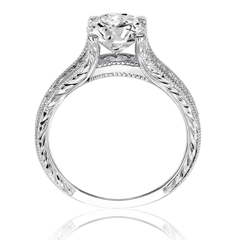 Zoya. ArtCarved Diamond Engagement Ring Setting in 14k White Gold image number null