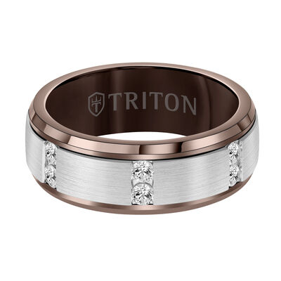 Triton Espresso Tungsten Diamond Wedding Band