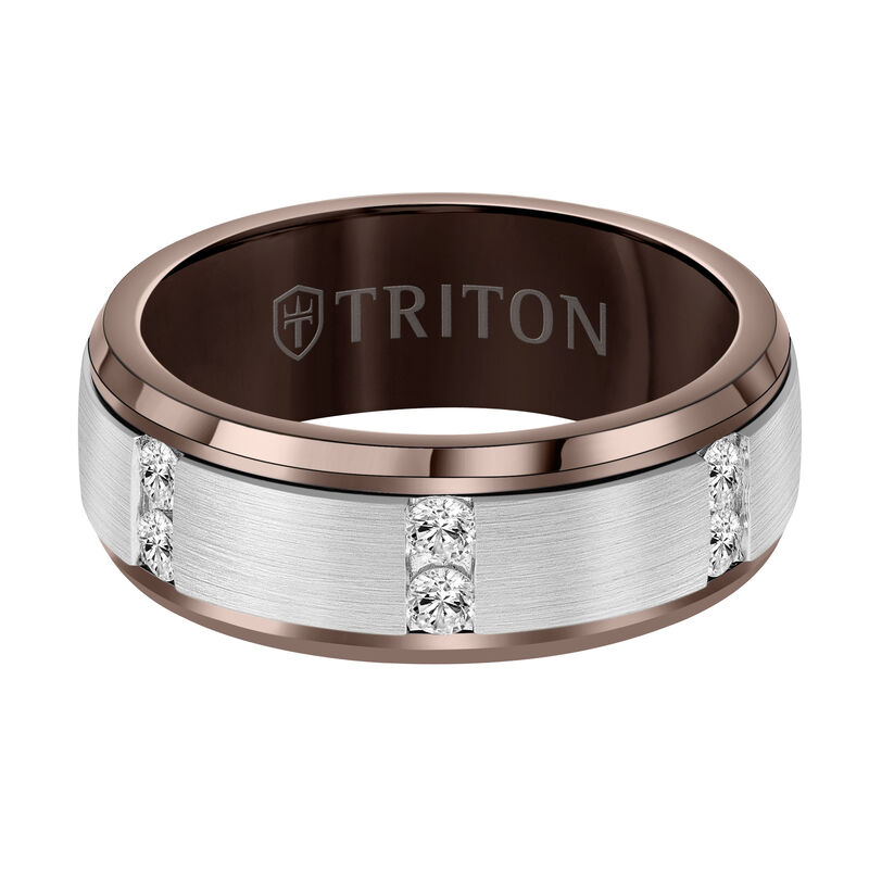 Triton Espresso Tungsten Diamond Wedding Band image number null